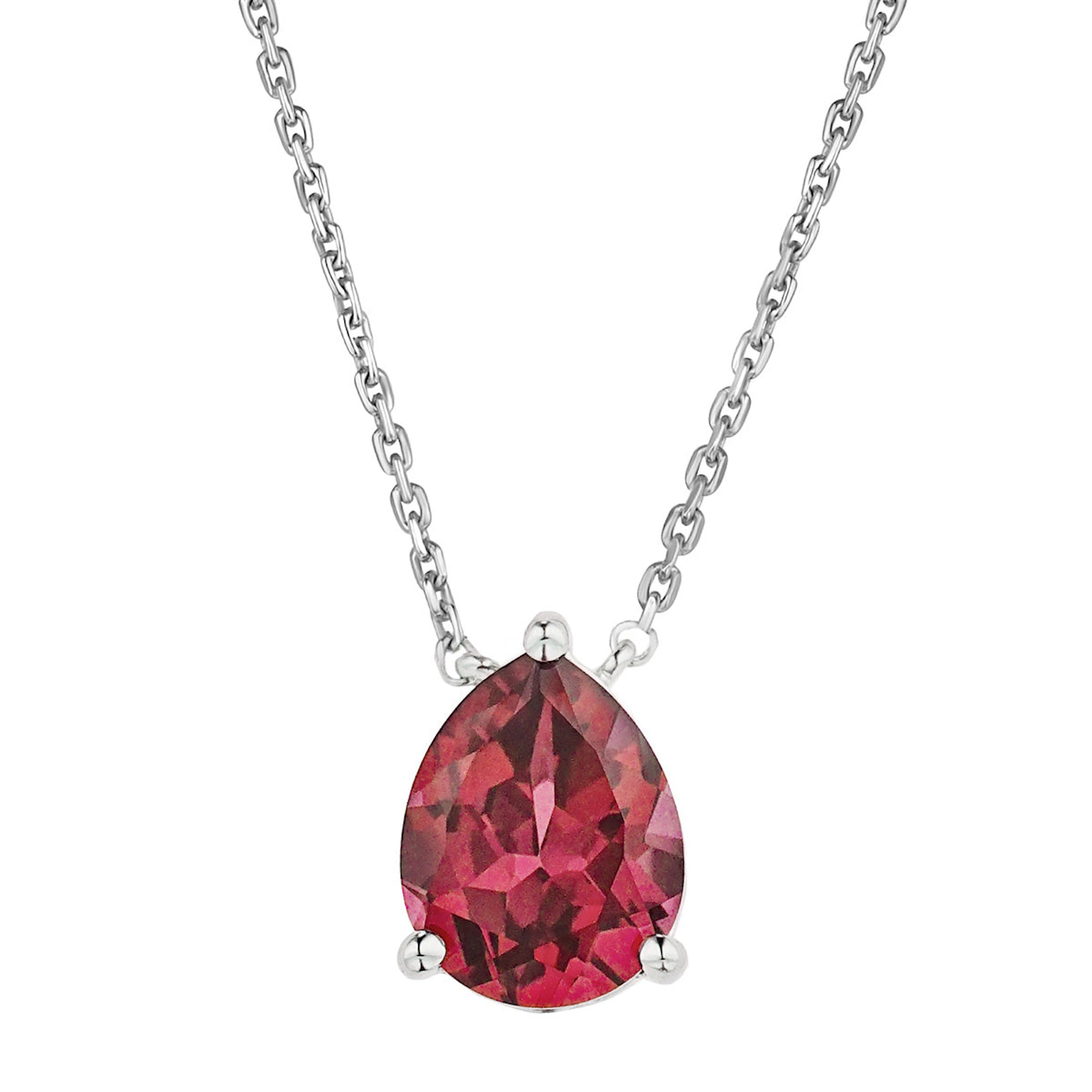 Astra Ruby Astra 6.80ct Lab Ruby and Diamond Drop Pear Cut Earrings in Silver ...