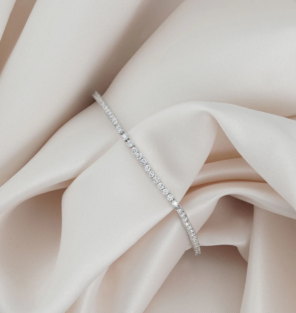 Diamond Tennis Bracelet 18K White Gold Chloe 3.00ct G/Vs
