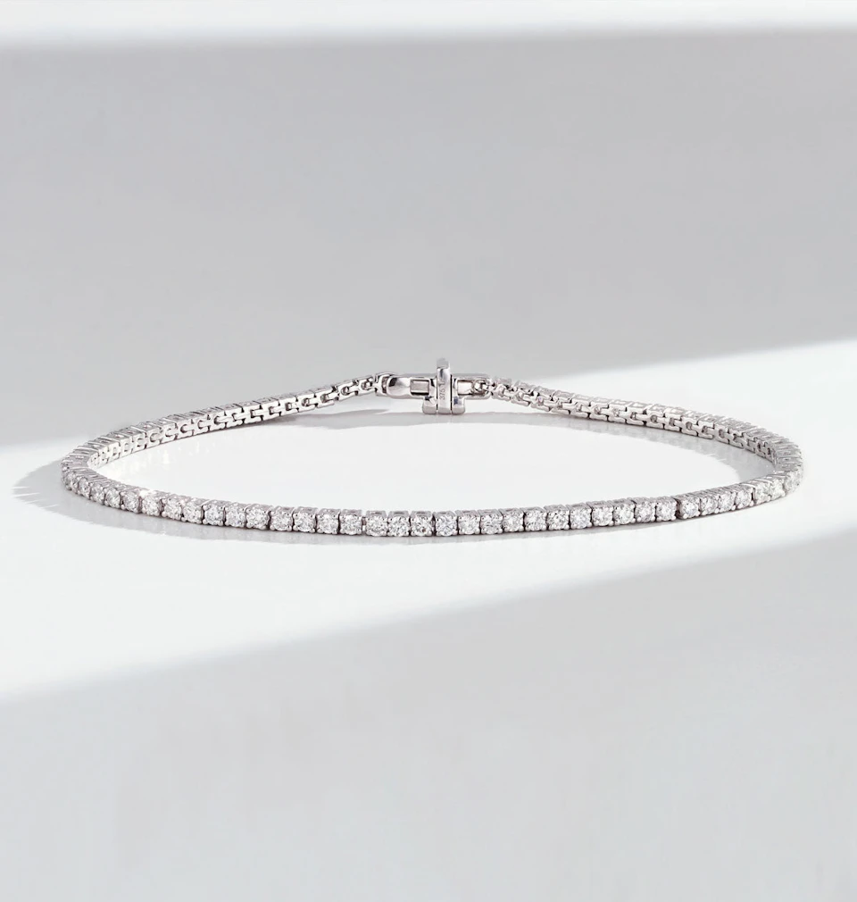 Diamond Tennis Bracelet 18K White Gold Chloe 3.00ct G/Vs