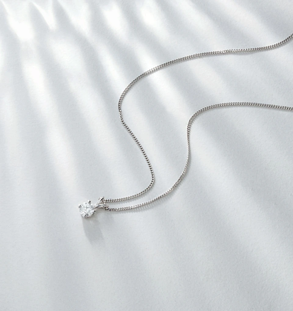 Chloe 0.33ct Lab Diamond Solitaire Necklace Pendant in 9K White Gold H/Si