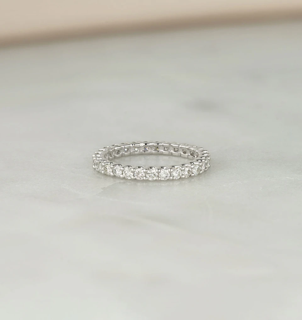 Chloe Lab Diamond Eternity Ring Platinum Claw Set 1.00ct H/Si