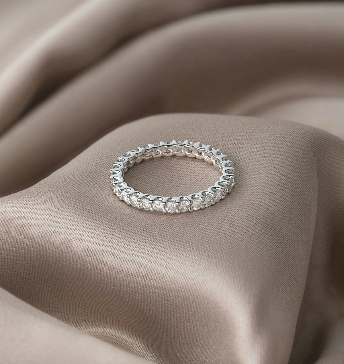 Chloe Lab Diamond Eternity Ring Platinum Claw Set 1.00ct G/Vs