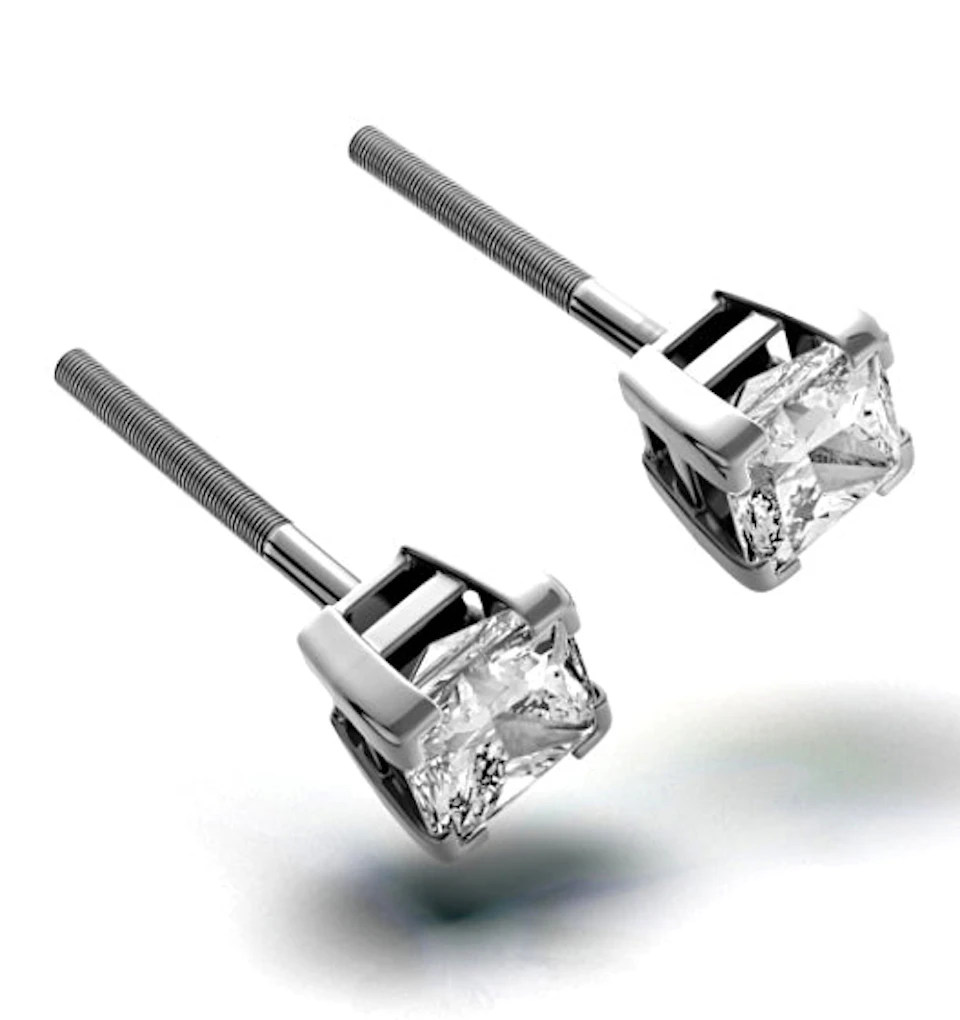 Platinum Princess Lab Diamond Earrings - 1CT - F/VS - 4.8mm