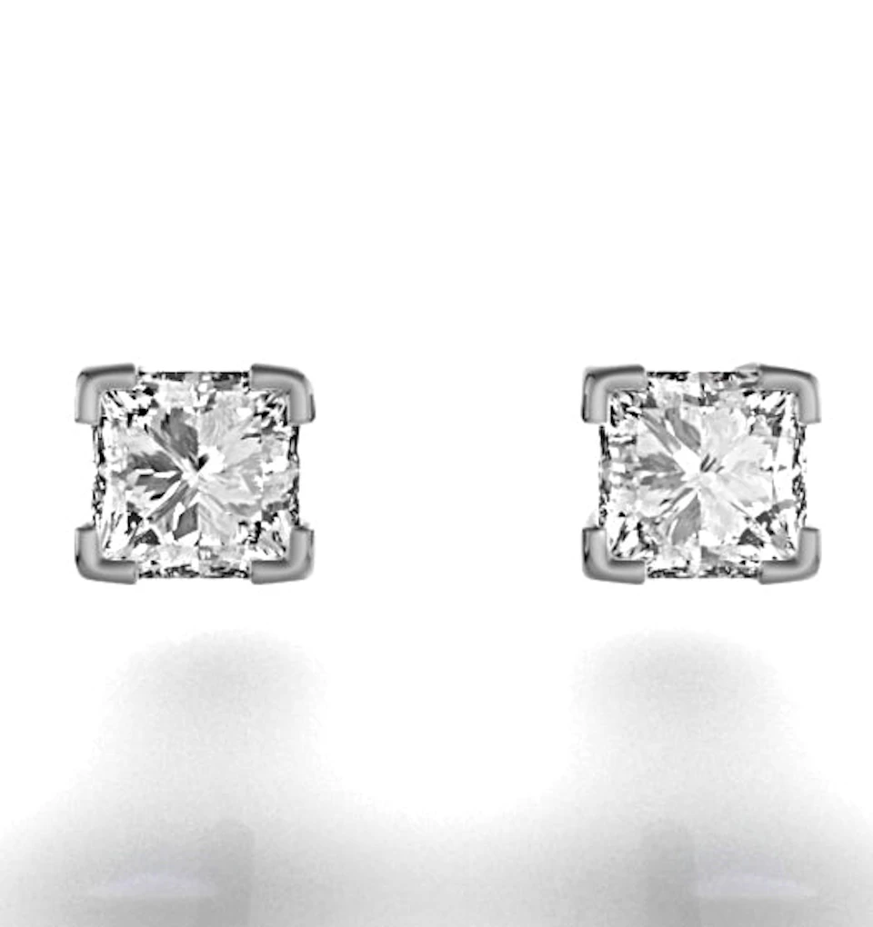 Platinum Princess Diamond Earrings - 0.30CT - G/VS - 3mm