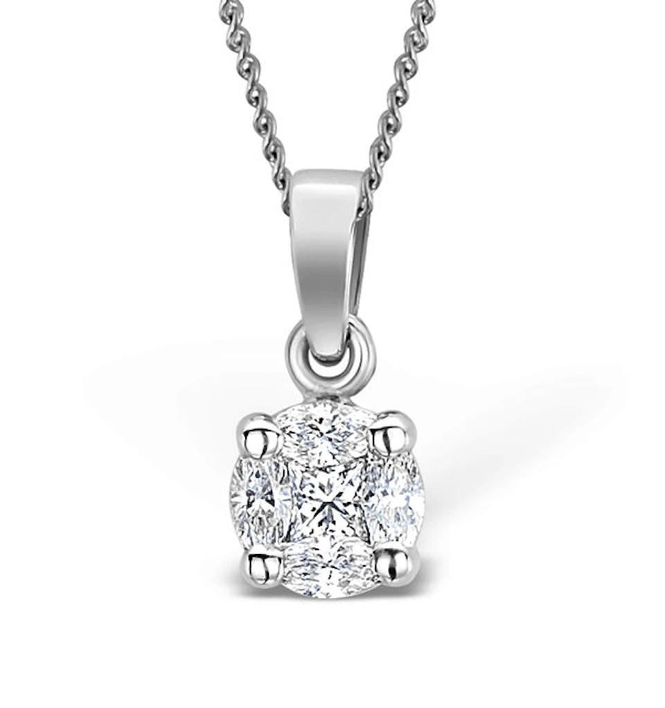 Galileo 0.50ct Solitaire Look Diamond 0.18ct And Platinum Necklace