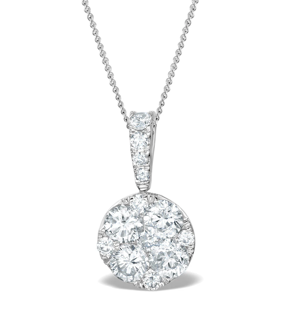 Lab Diamond Moyen Galileo 1CT Pendant Necklace in 9K White Gold