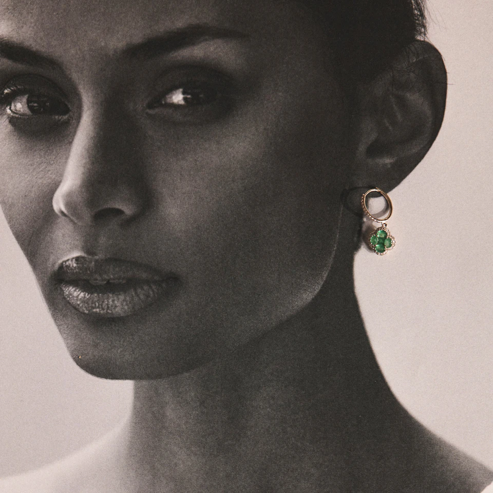 Emerald 2.05ct And Diamond 18K Yellow Gold Alegria Earrings
