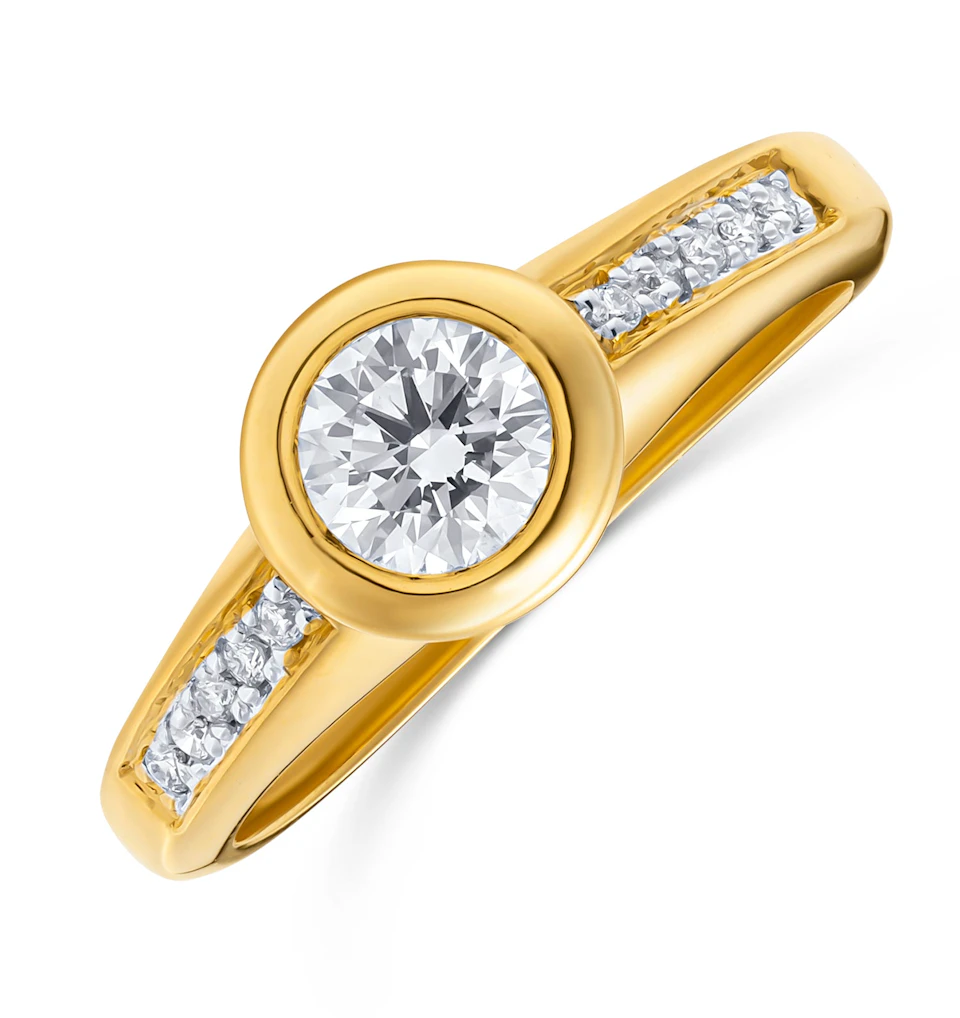 18K Ring Gold Lab Diamond Set Rubover Mount (0.40ct)