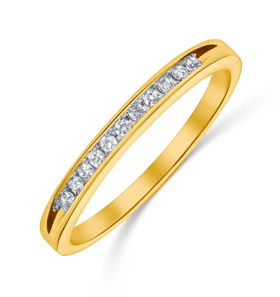 18K Gold Lab Diamond Set Mount and Half Eternity Ring (0.70ct)
