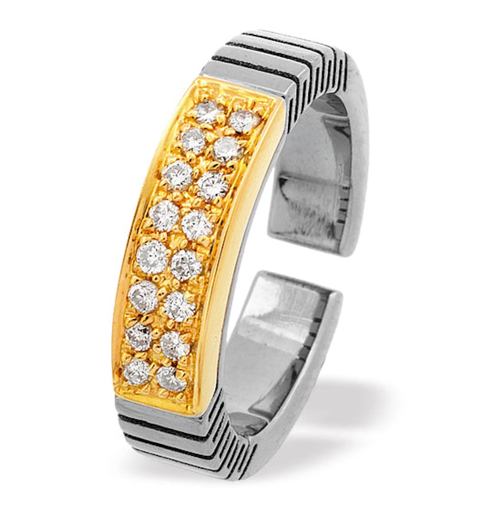 18K Gold Titanium Ring Dia 0.31ct - SIZE M