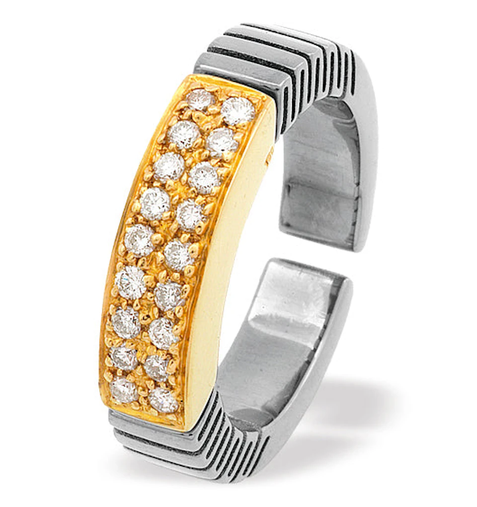 18K Gold Titanium Ring Dia 0.31ct - SIZE L