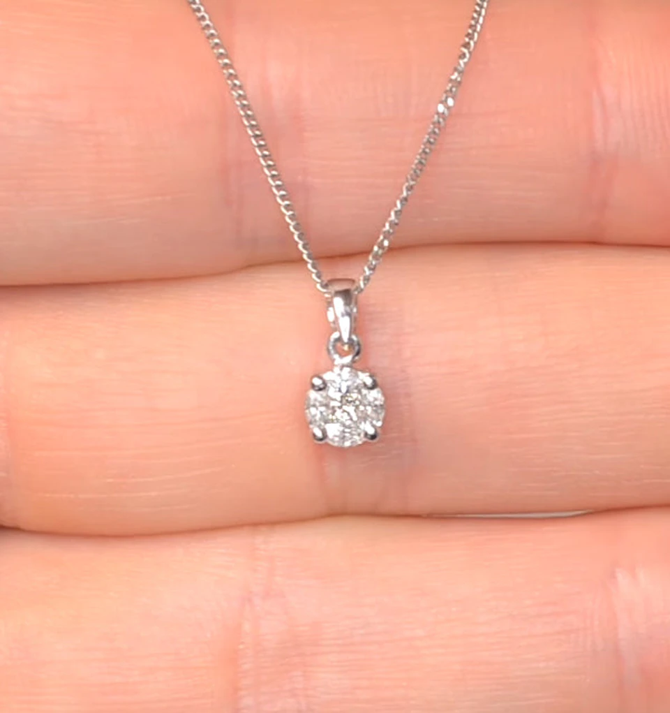 Galileo 0.50ct Solitaire Look Diamond 0.18ct And Platinum Necklace