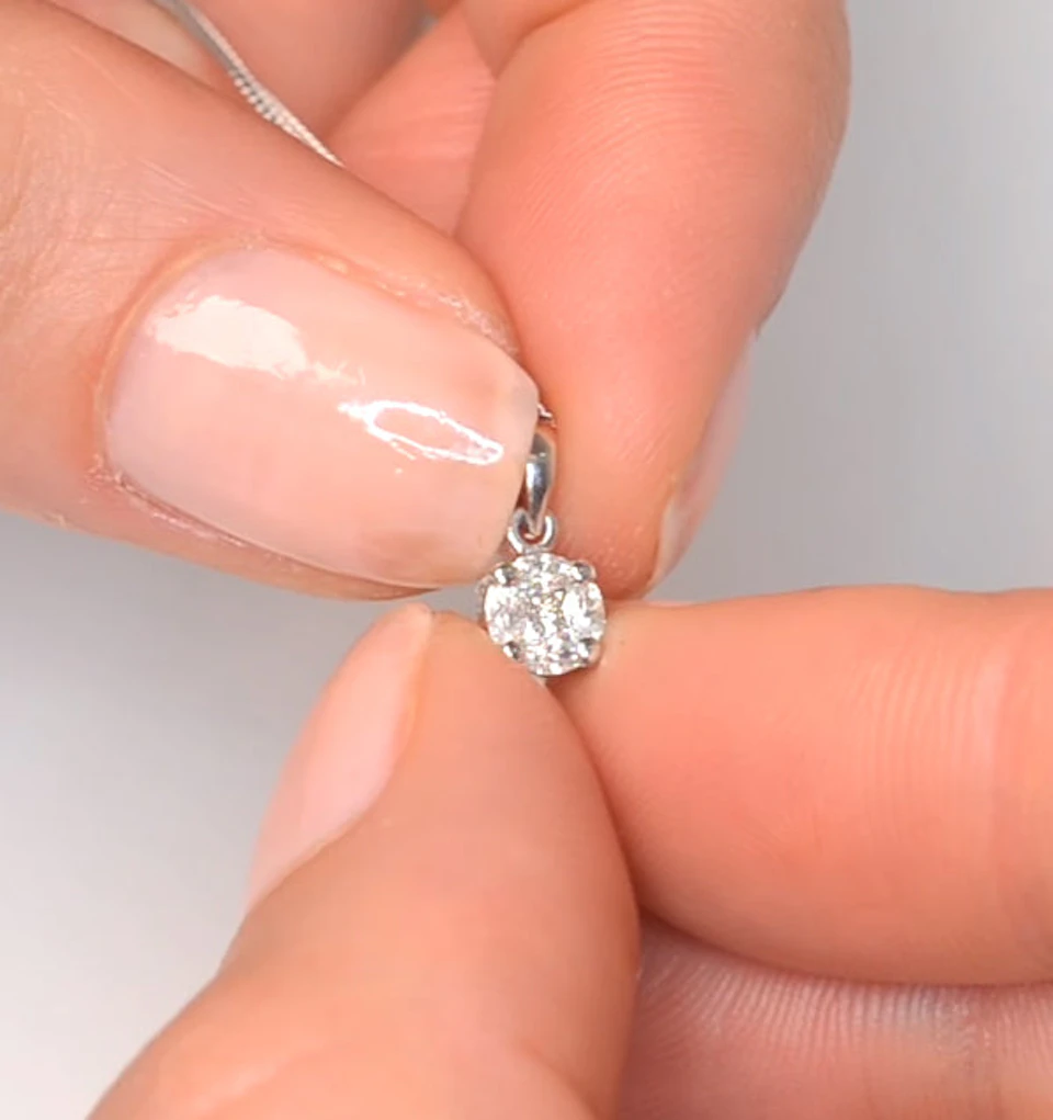Galileo 0.50ct Solitaire Look Diamond 0.18ct And Platinum Necklace