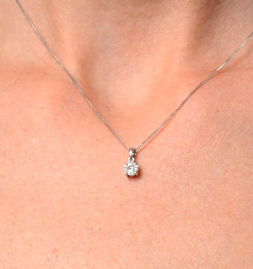 Galileo 0.50ct Solitaire Look Diamond 0.18ct And Platinum Necklace
