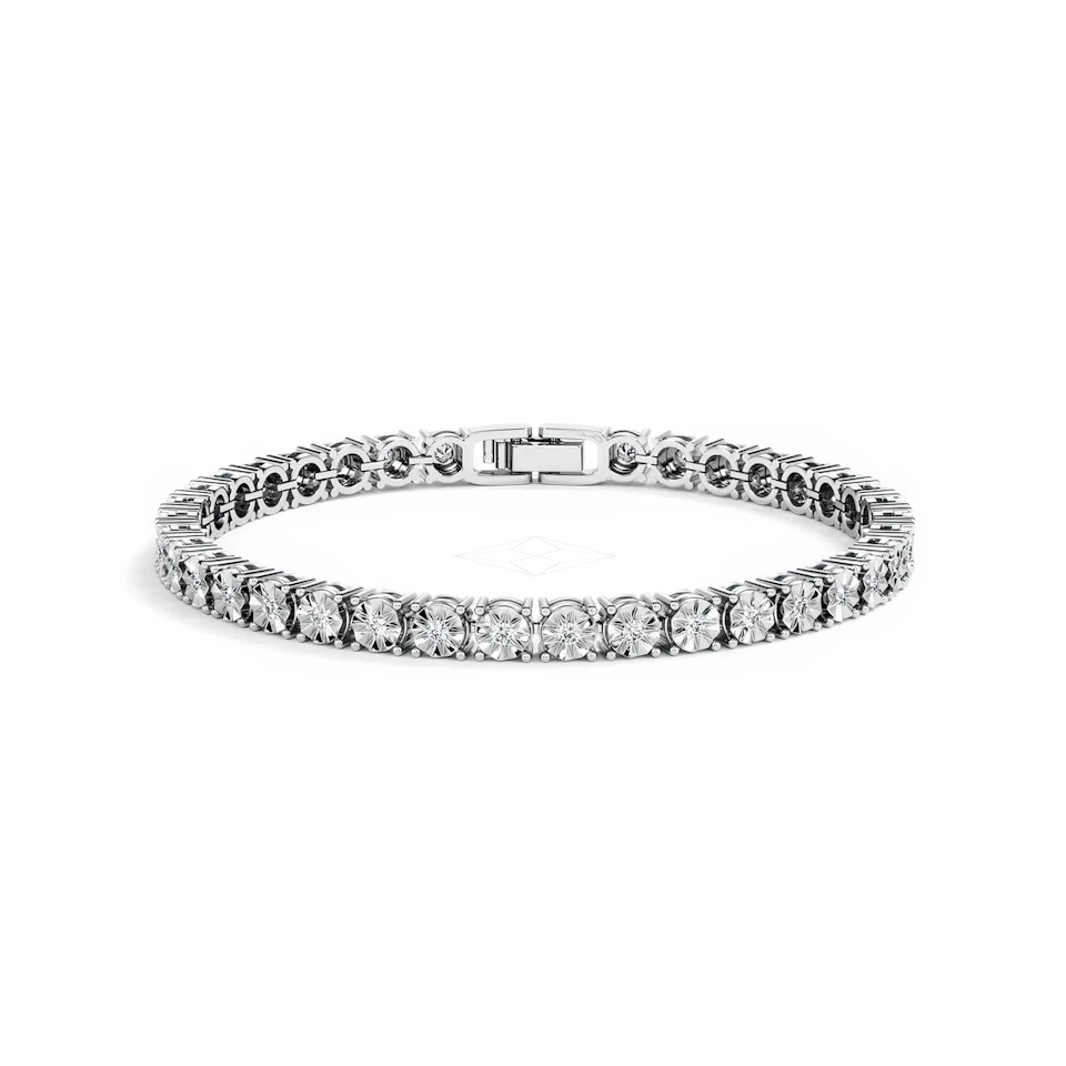 Brilliance Lab Silver Diamond Set 1.00ct Tennis Bracelet