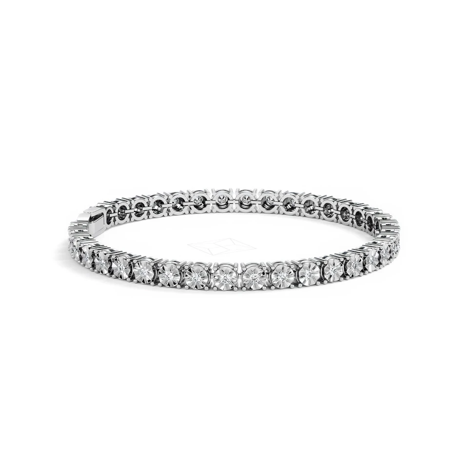 Mens Lab Diamond 1.00ct Tennis Bracelet in 925 Silver
