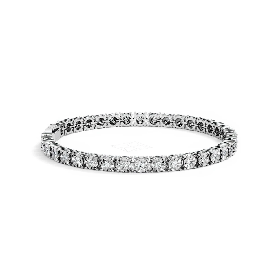 Mens Lab Diamond 1.00ct Tennis Bracelet in 925 Silver
