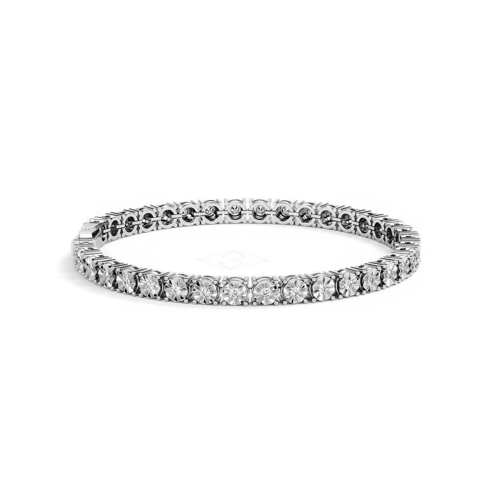 Mens Lab Diamond 1.00ct Tennis Bracelet in 925 Silver