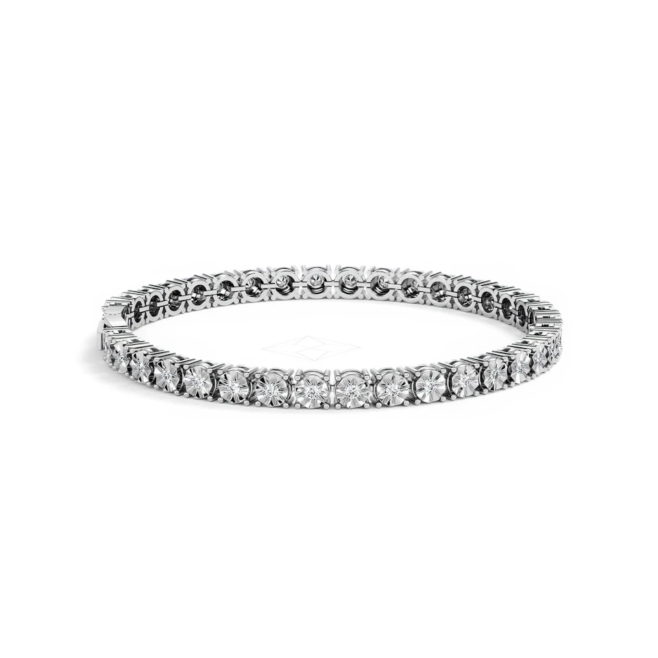 Mens Lab Diamond 1.00ct Tennis Bracelet in 925 Silver