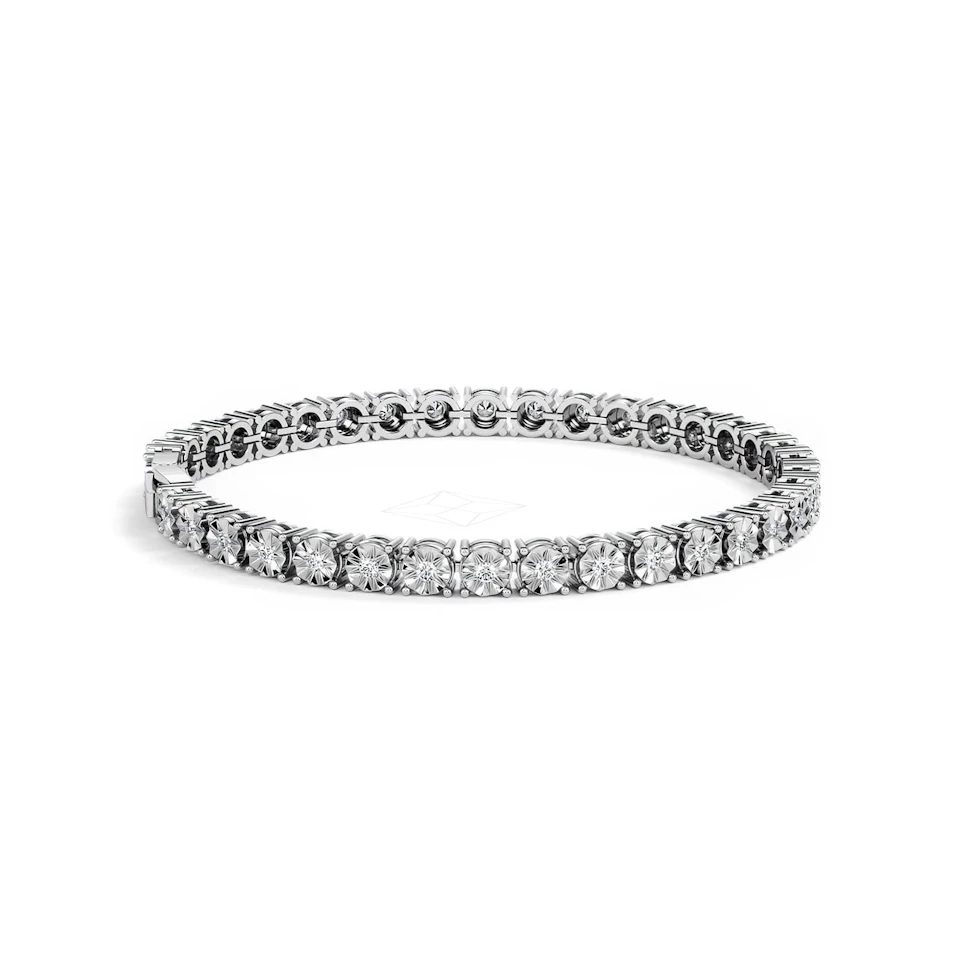 Mens Lab Diamond 1.00ct Tennis Bracelet in 925 Silver