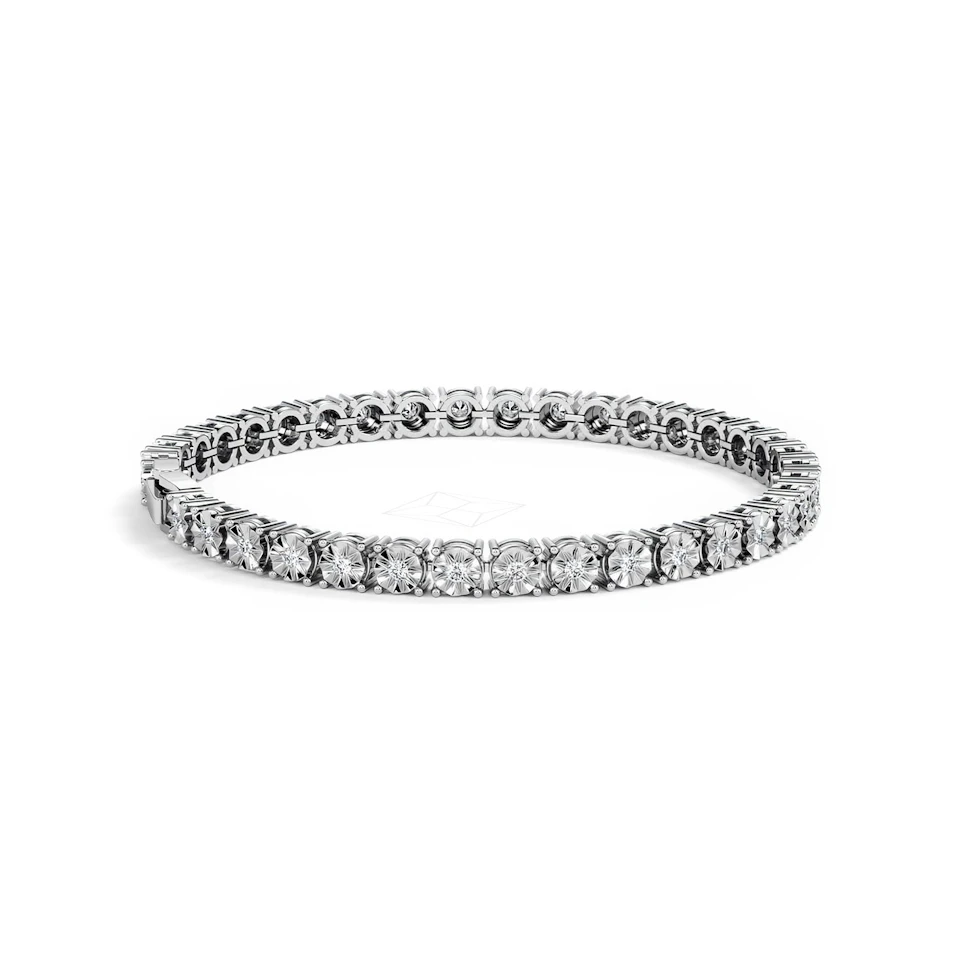 Mens Lab Diamond 1.00ct Tennis Bracelet in 925 Silver