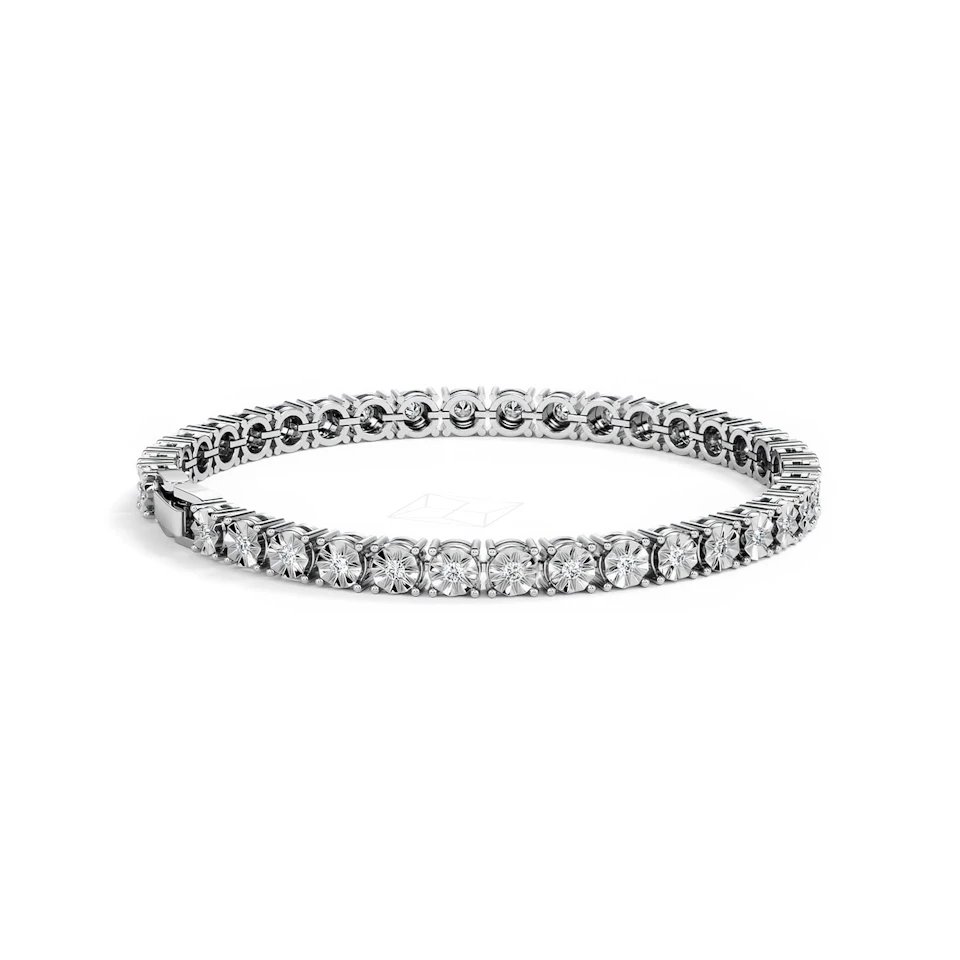 Mens Lab Diamond 1.00ct Tennis Bracelet in 925 Silver