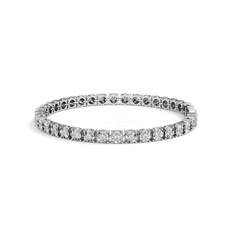 Mens Lab Diamond 1.00ct Tennis Bracelet in 925 Silver
