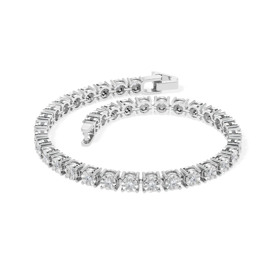 Brilliance Lab Silver Diamond Set 1.00ct Tennis Bracelet