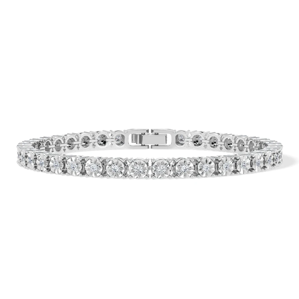 Brilliance Lab Silver Diamond Set 1.00ct Tennis Bracelet