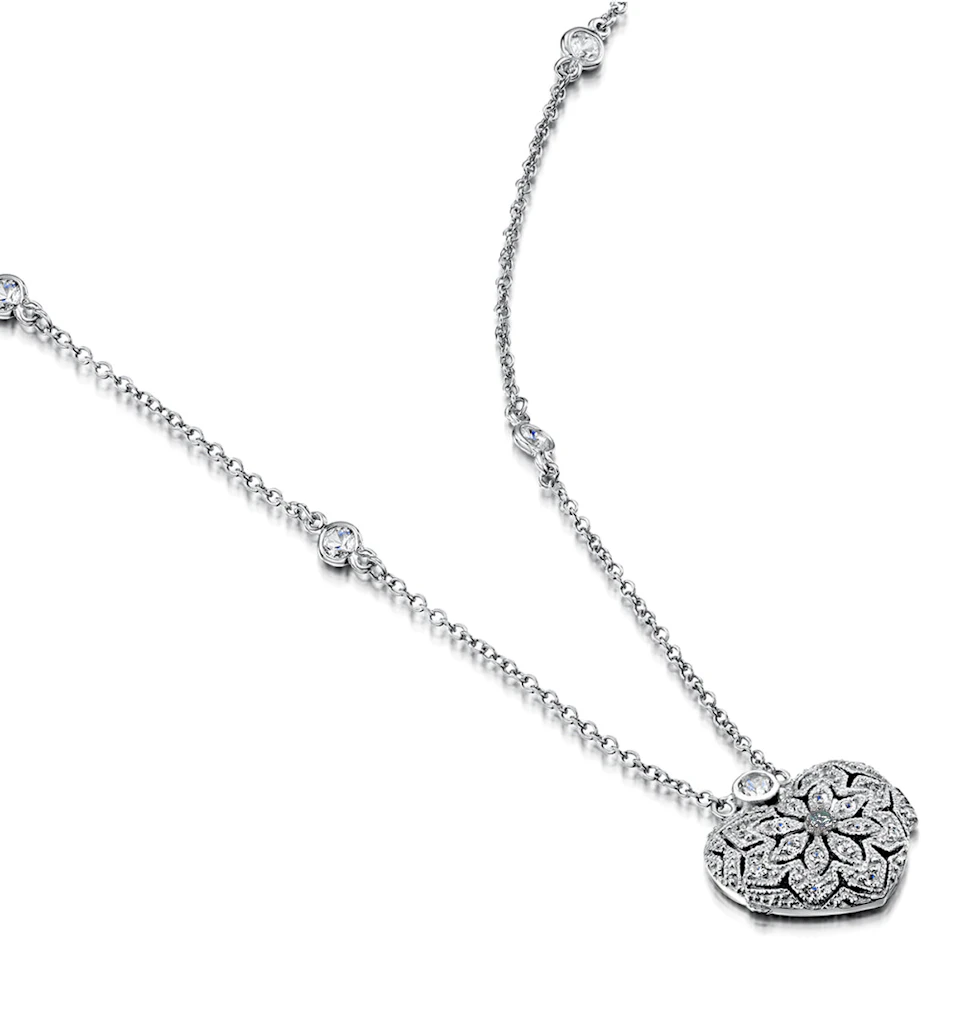 Aquamarine March Birthstone Vintage Locket Necklace Topaz in Silver