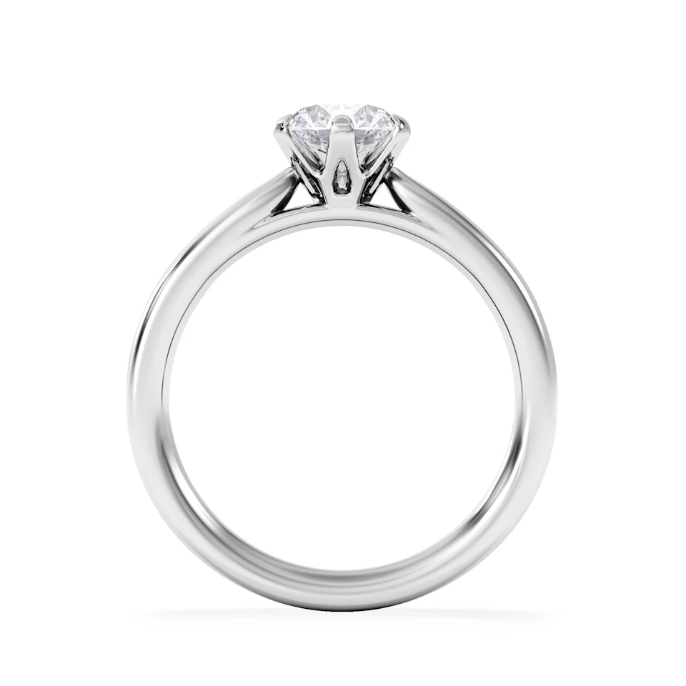 Certified 1.00CT Chloe Low 18K White Gold Engagement Ring G/SI2