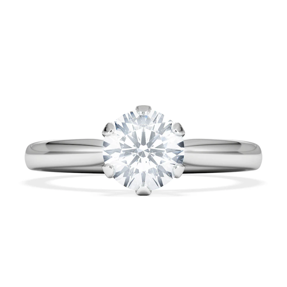 Certified 1.00CT Chloe Low Platinum Engagement Ring G/SI2