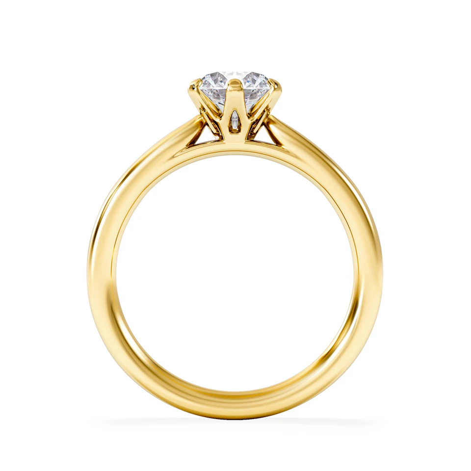 Certified 1.00CT Chloe Low 18K Gold Engagement Ring G/SI2