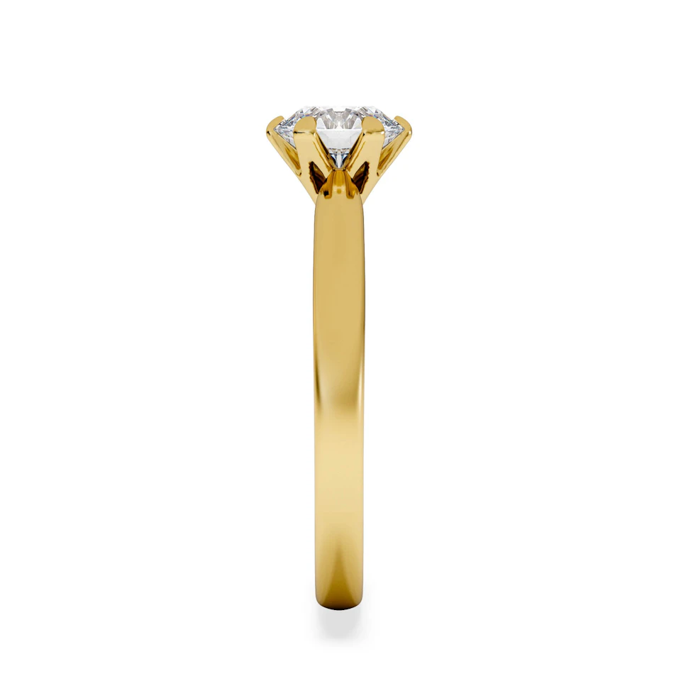 Certified 1.00CT Chloe Low 18K Gold Engagement Ring G/SI2