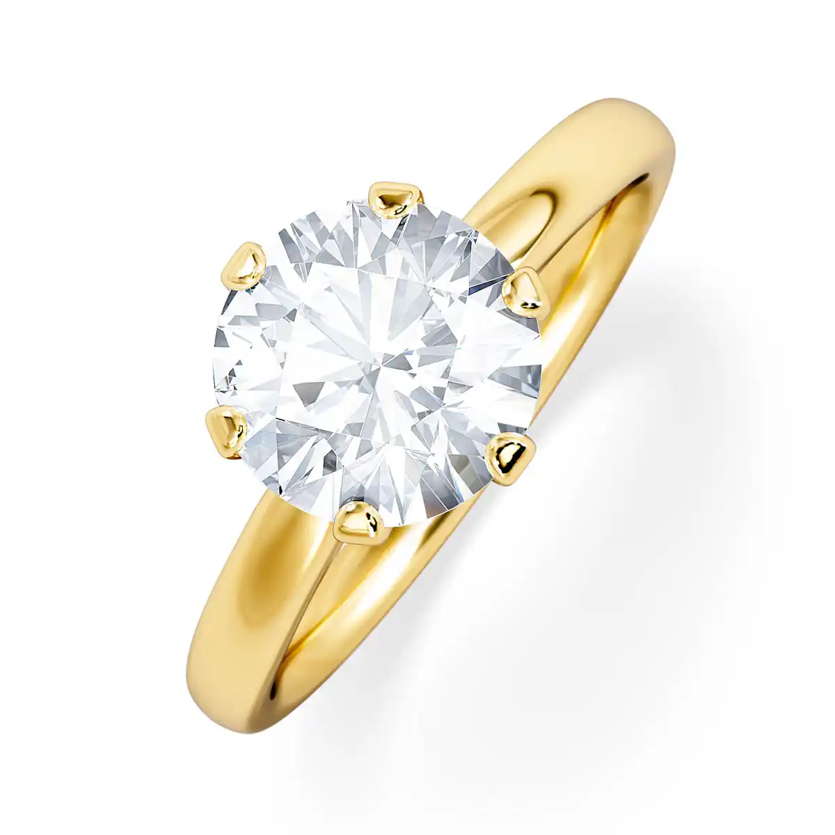 2 Carat Diamond Engagement Ring Low Set Chloe Lab F/VS1 18K Gold