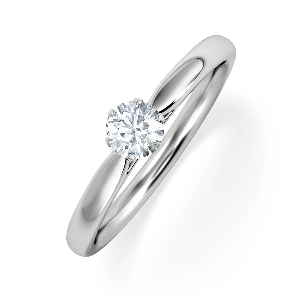 Low Set Chloe Lab Diamond Engagement Ring 0.25CT F/VS1 18K White Gold