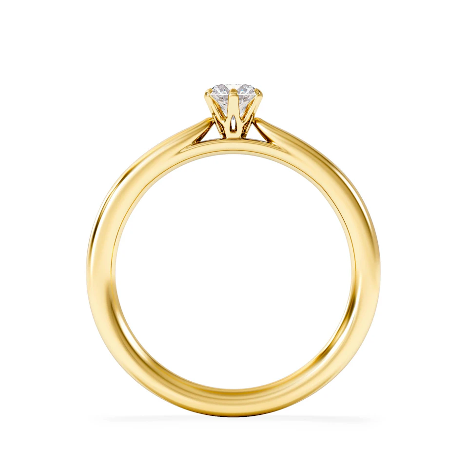 Certified Low Set Chloe 18K Gold Diamond Engagement Ring 0.25CT