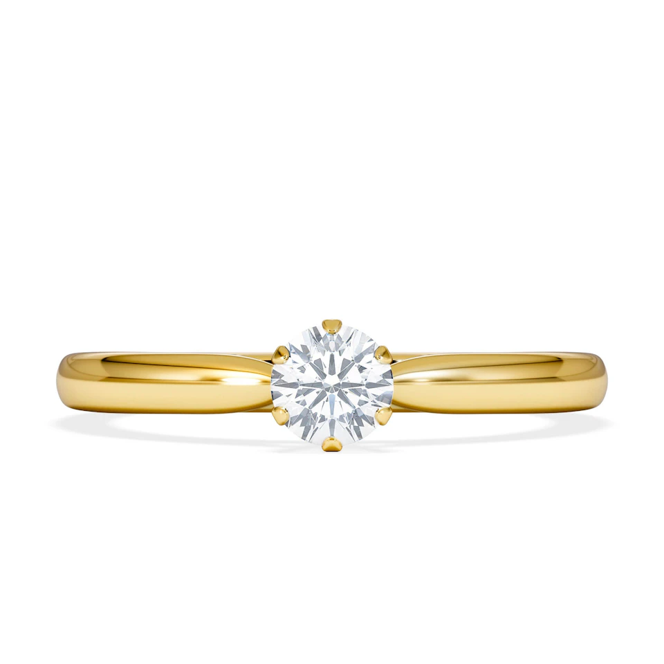 Certified Low Set Chloe 18K Gold Diamond Engagement Ring 0.25CT