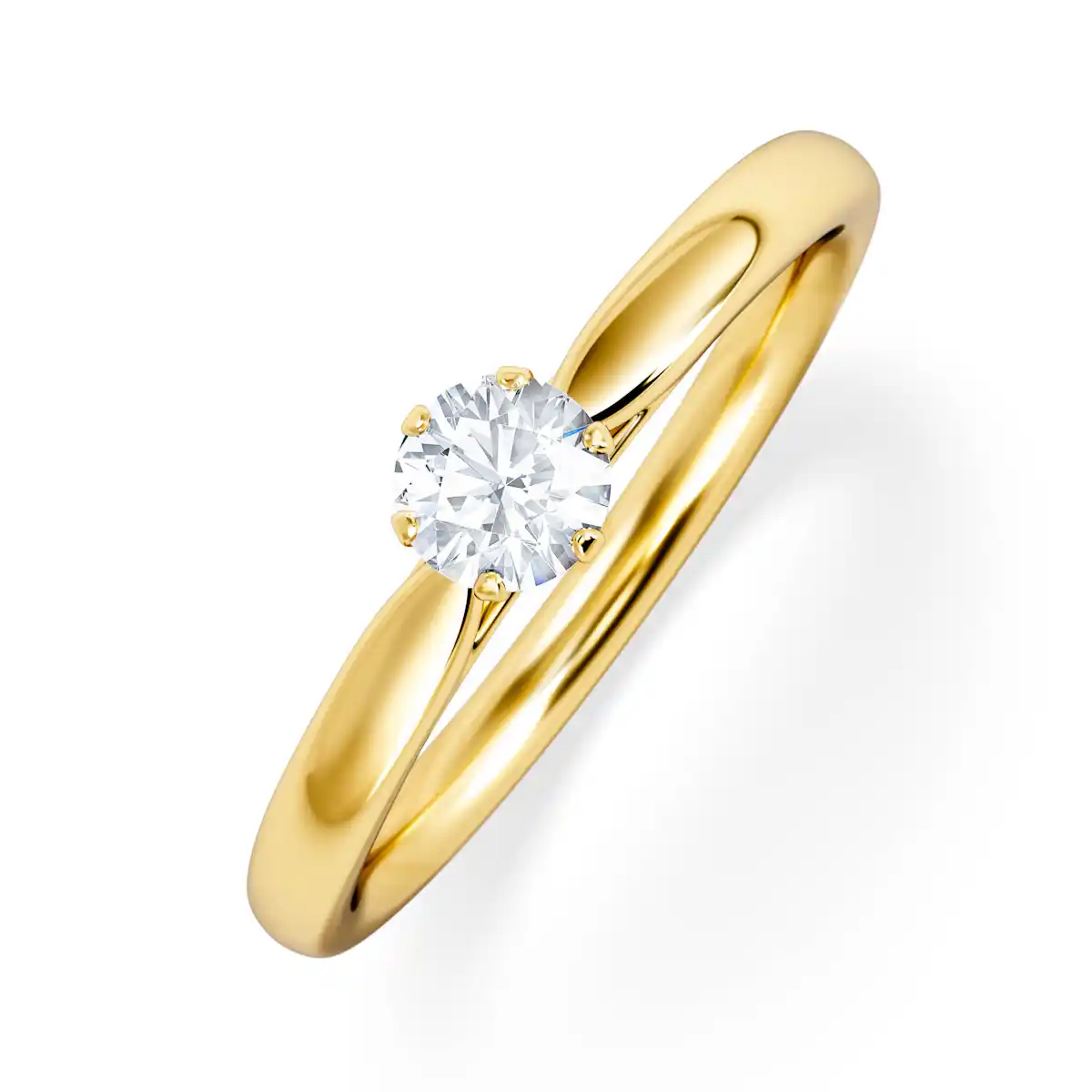 Certified Low Set Chloe 18K Gold Diamond Engagement Ring 0.25CT