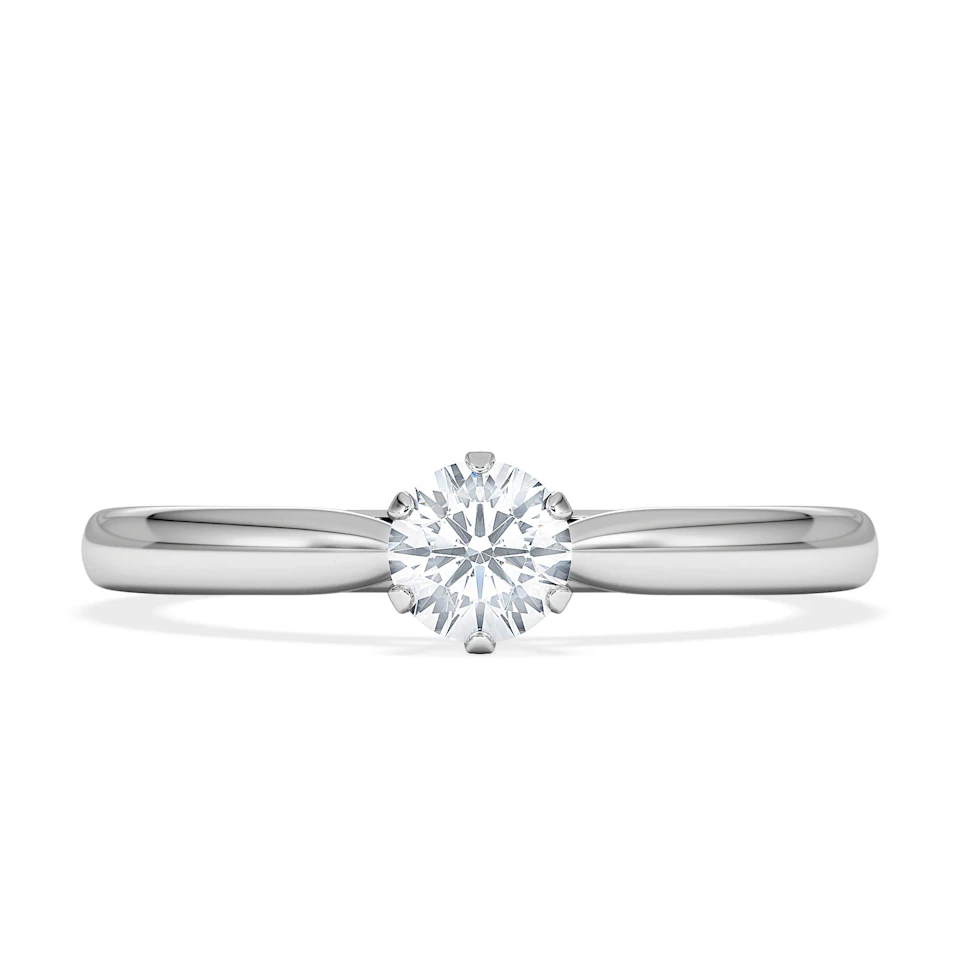 Certified Low Set Chloe Platinum Diamond Engagement Ring 0.33CT-F-G/VS