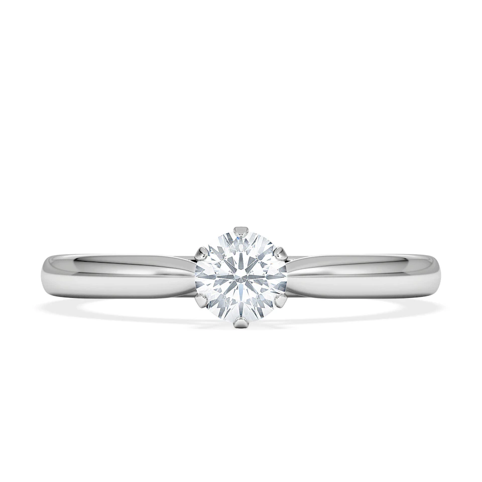 Certified Low Set Chloe Platinum Diamond Engagement Ring 0.33CT-G-H/SI
