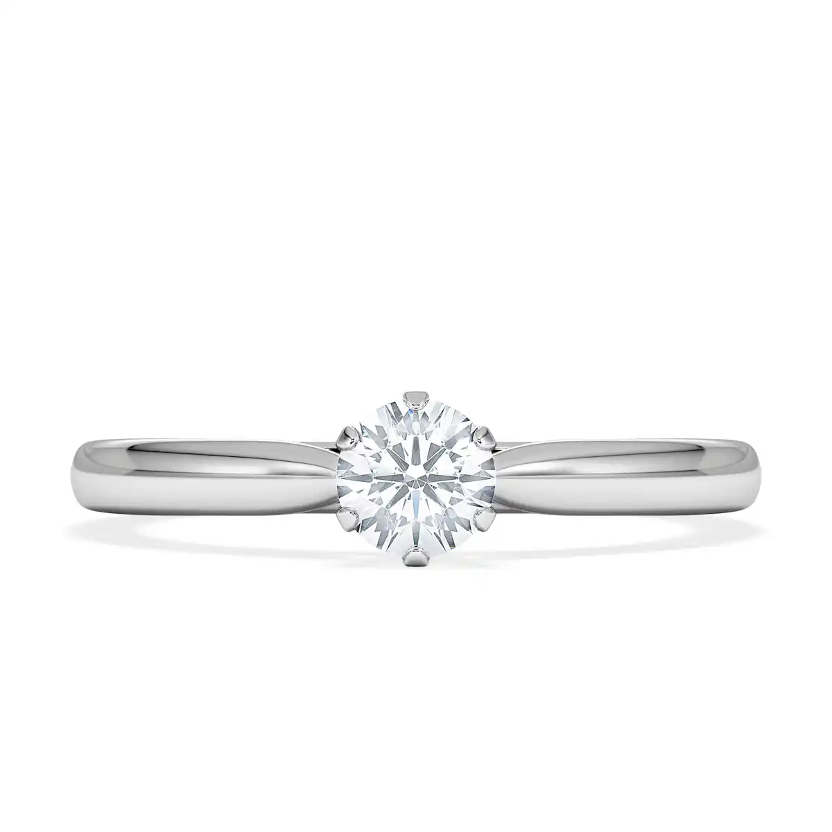 Engagement Ring Certified Low Set Chloe 18K White Gold Diamond 0.33CT