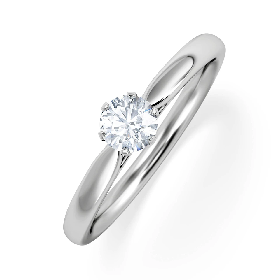Low Set Chloe Lab Diamond Engagement Ring 0.33CT F/VS1 18K White Gold
