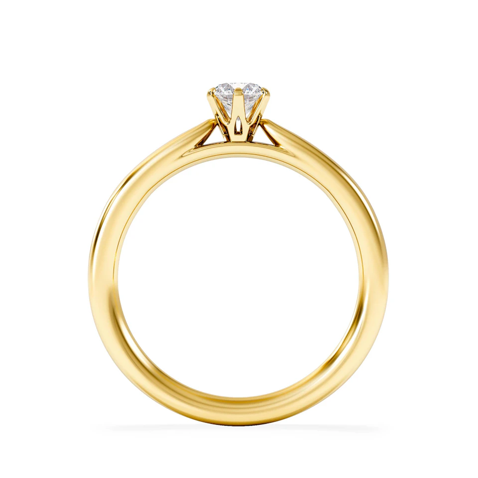 Certified Low Set Chloe 18K Gold Diamond Engagement Ring 0.33CT-G-H/SI