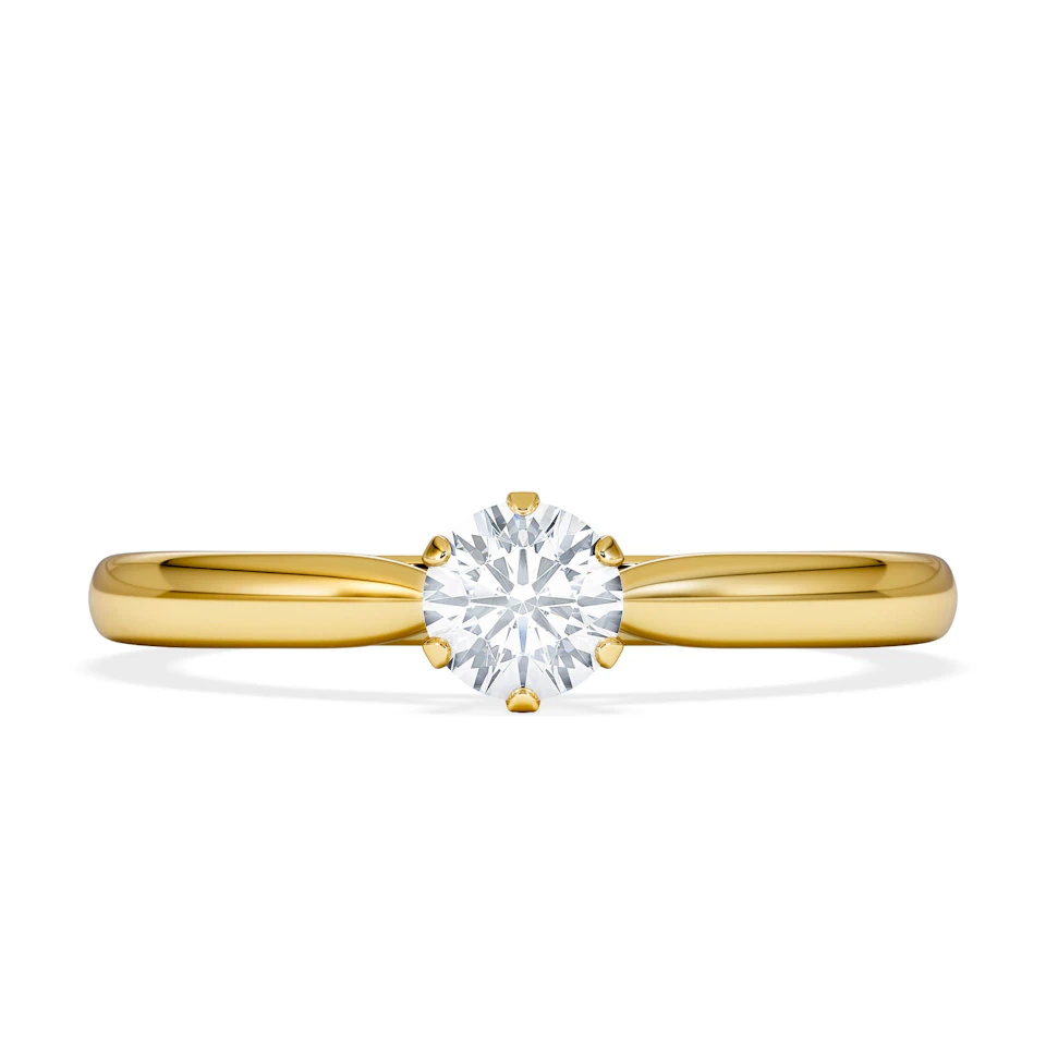 Certified Low Set Chloe 18K Gold Diamond Engagement Ring 0.33CT-F-G/VS