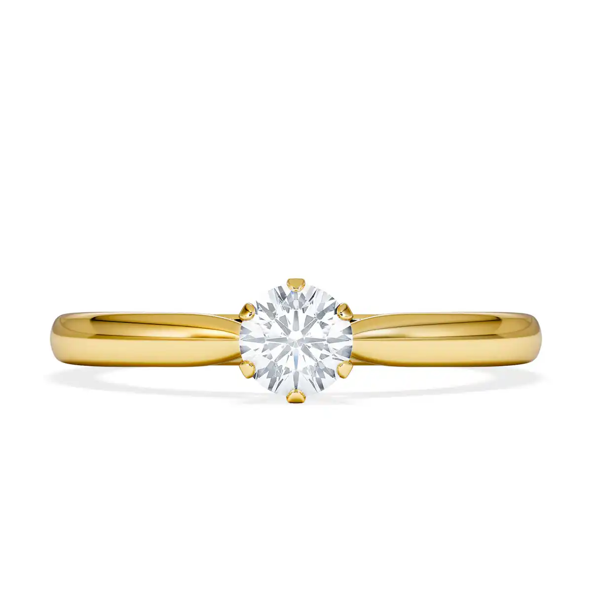 Certified Low Set Chloe 18K Gold Diamond Engagement Ring 0.33CT