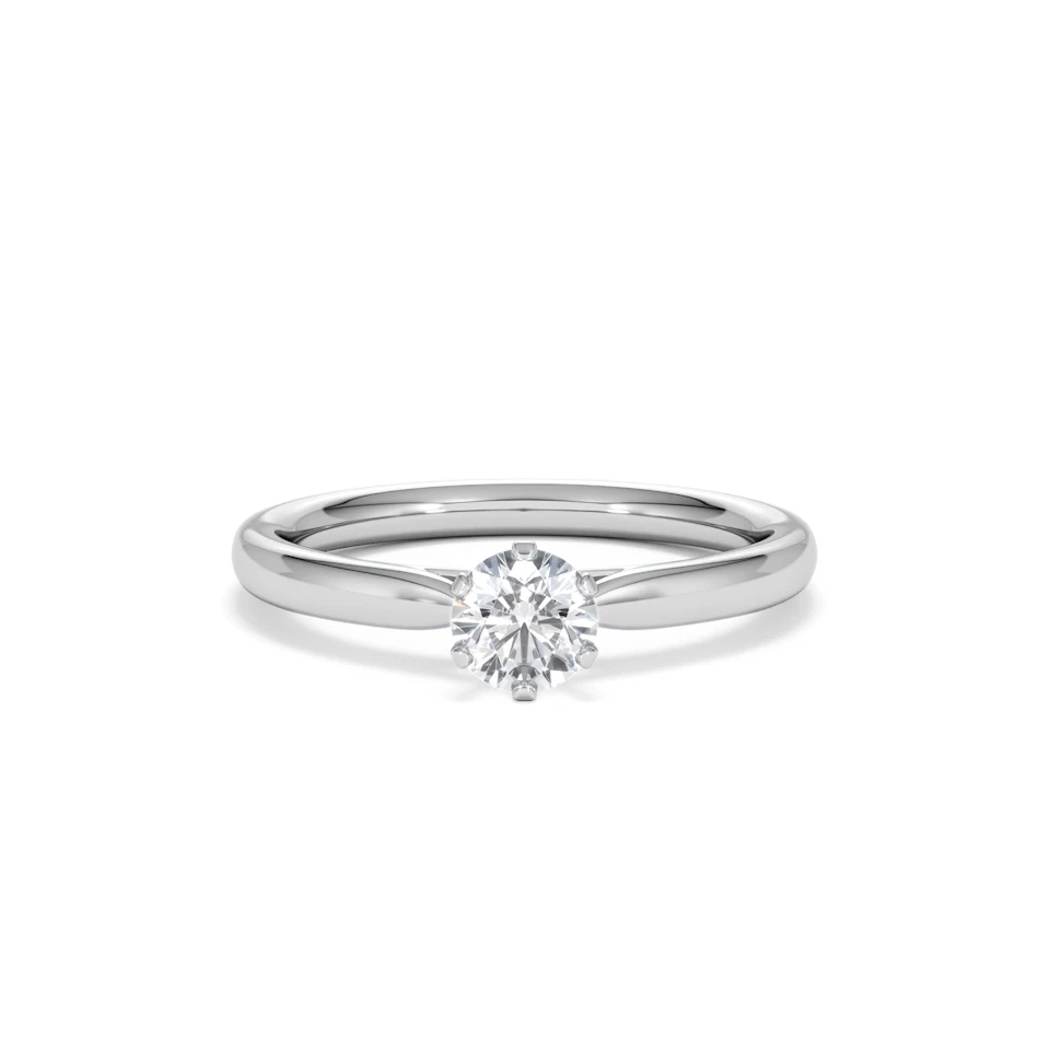 Certified 0.50CT Chloe Low Platinum Engagement Ring G/VS