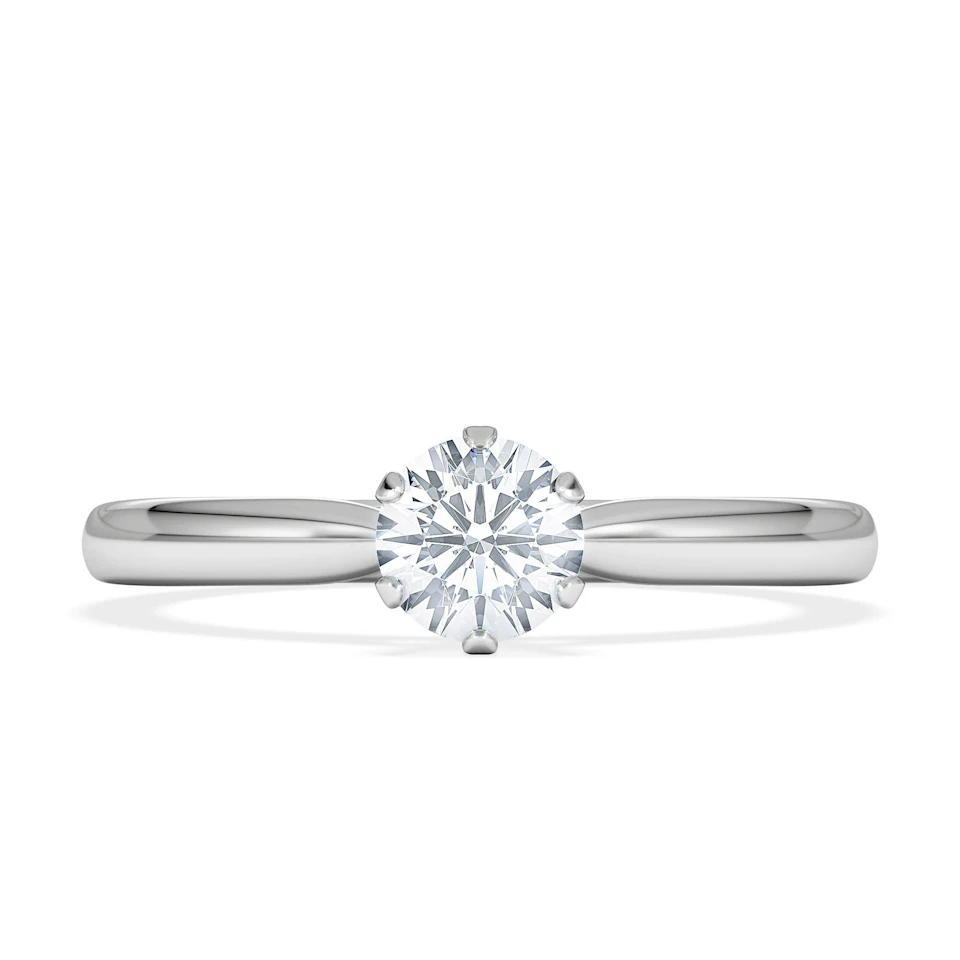Engagement Ring Certified Low Set Chloe 18K White Gold Diamond 0.50CT