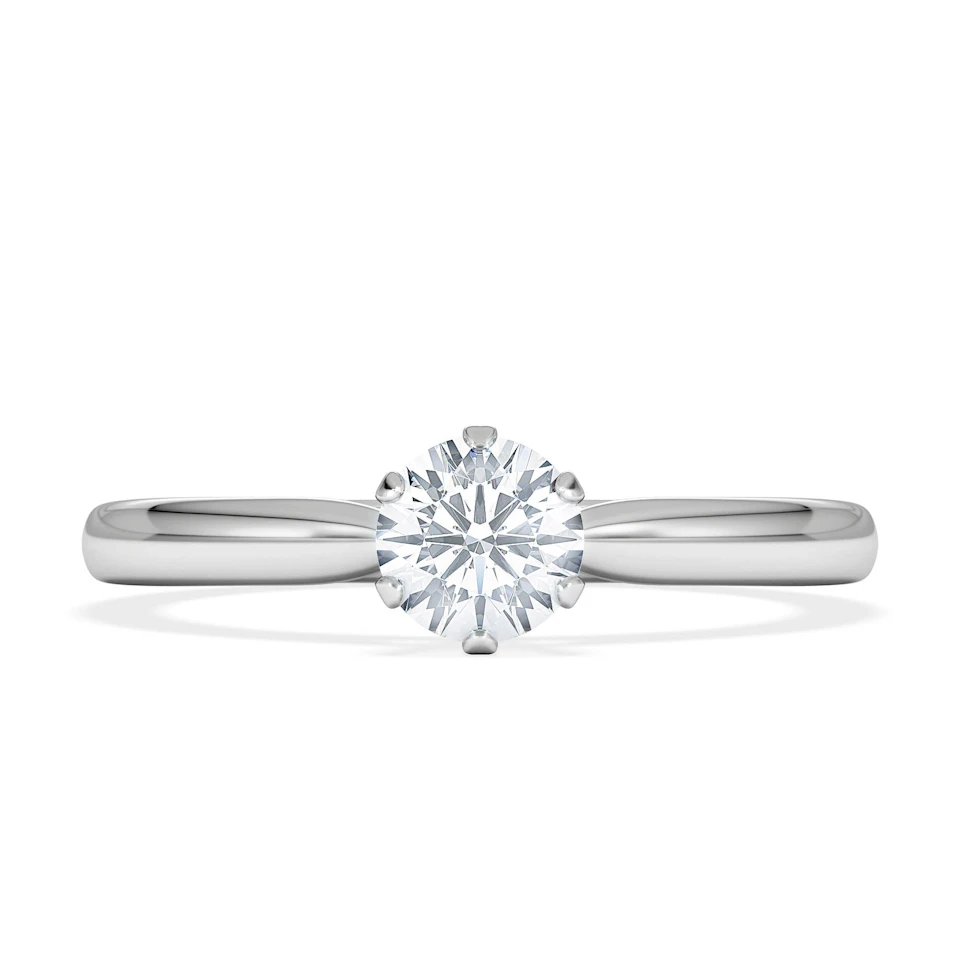 Certified 0.50CT Chloe Low Platinum Engagement Ring G/SI2
