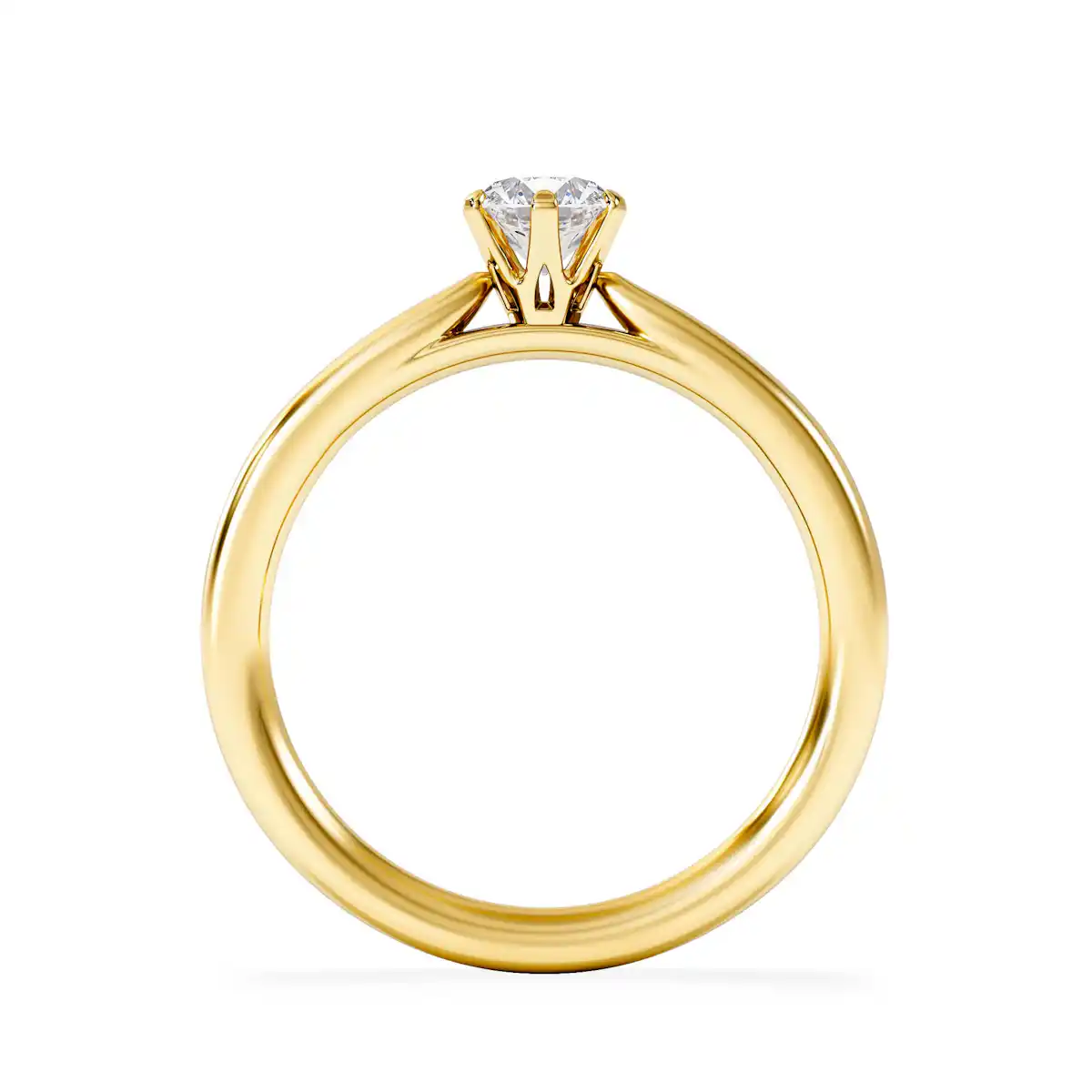 Certified 0.50CT Chloe Low 18K Gold Engagement Ring E/VS2